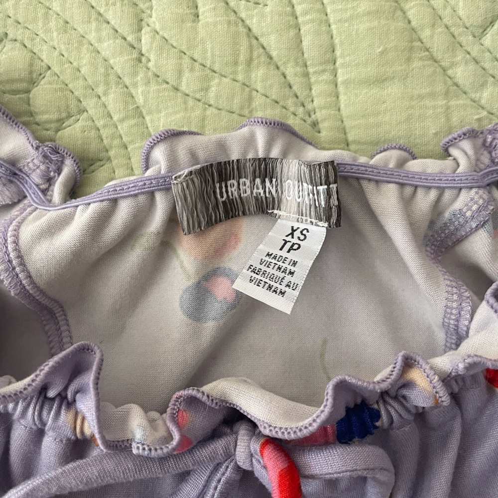 Urban Outfitters Lilac Floral & Fruity Ruffled Tank Top - Picture 6 of 11